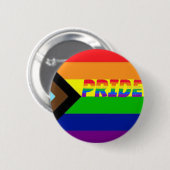 ゲイ・プライド LGBTQ+ 進歩的アドボカシー 缶バッジ (正面&裏面)