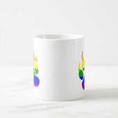 ゲイ・ベアの足あと レインボーフラッグ コーヒーマグカップ (中央)