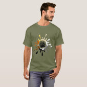 ゲイ・ベアーズ・プライド・フラッグ・スプラッシュ・ベア・パウ Tシャツ (正面フル)
