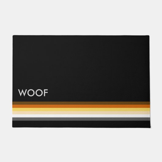ゲイ ベアーズ プライド フラッグ WOOF ドアマット (正面)