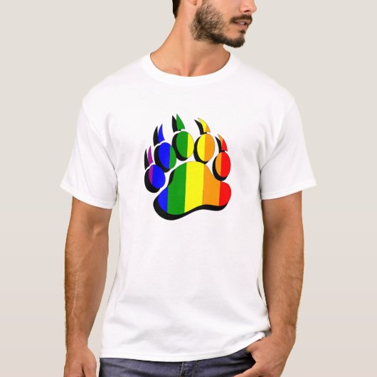 ゲイ・ベア・クロー 虹色 ブラックシャドウ - Tシャツ (正面)