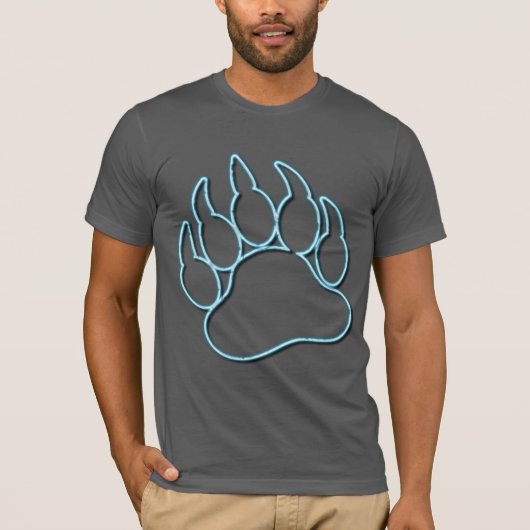 ゲイ ベア パウ ネオン ブルー - Tシャツ (正面)