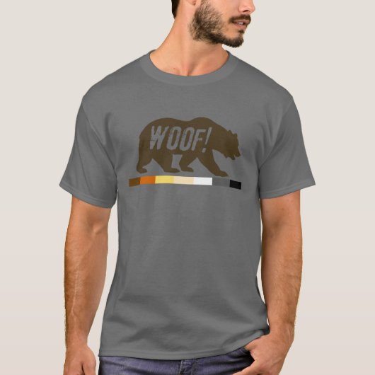 ゲイ・ベア・プライドカラーベア・ウーフ Tシャツ (正面)