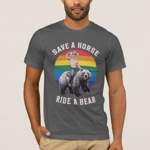 ゲイ・ベア・プライド セーブ・ア・ホース ライド・ア・ベア Tシャツ