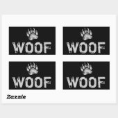 ゲイ・ベア・プライド ディストressed ベア・パウ WOOF 長方形シール (シート)