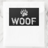 ゲイ・ベア・プライド ディストressed ベア・パウ WOOF 長方形シール (バッグ)