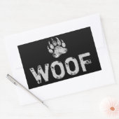 ゲイ・ベア・プライド ディストressed ベア・パウ WOOF 長方形シール (封筒)