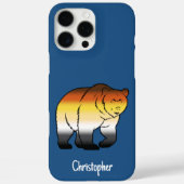ゲイ・ベア・プライド・フラグカラーのクマのカスタムネーム Case-Mate iPhoneケース (裏面)