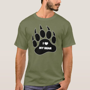 ゲイ・ベア・プライド・ベア・パウ・アイ・ハート・マイ・ベア Tシャツ
