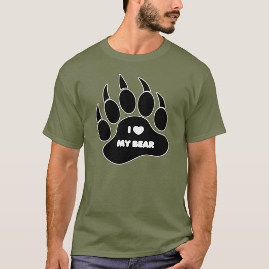 ゲイ・ベア・プライド・ベア・パウ・アイ・ハート・マイ・ベア Tシャツ (正面)