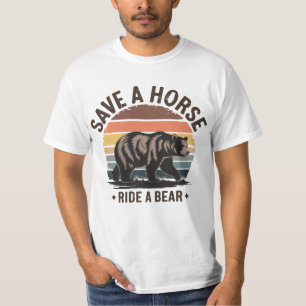ゲイ ベア プライド ユーモア 馬を助けて熊に乗れ Tシャツ