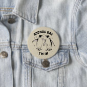ゲイ ペンギン サウンズ ゲイ アイム イン ヴィンテージ クィア LGBTQ 缶バッジ (インサイチュ)