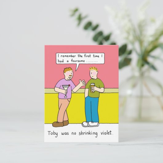 ゲイ・ユーモア・ザ・フォー・ソファの漫画 ポストカード (スタンド正面)