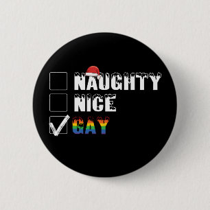 ゲイ ラブリー レインボー プライド LGBT クリスマス ギフト ナウティ ナイス 缶バッジ