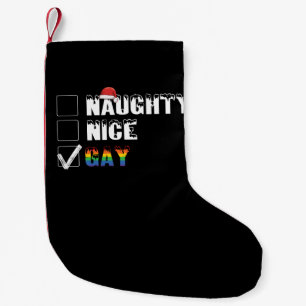 ゲイ ラブ パレード レインボー LGBT クリスマス プレゼント ナウティ ナイス スモールクリスマスストッキング