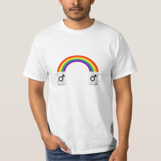 ゲイ・レインボー・コーヒーデート Tシャツ (正面)
