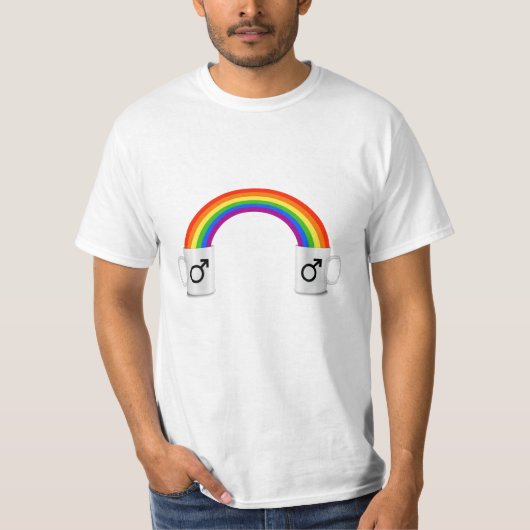 ゲイ・レインボー・コーヒーデート Tシャツ (正面)