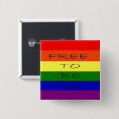 ゲイ、レズビアンの虹Buttom 缶バッジ (正面&裏面)