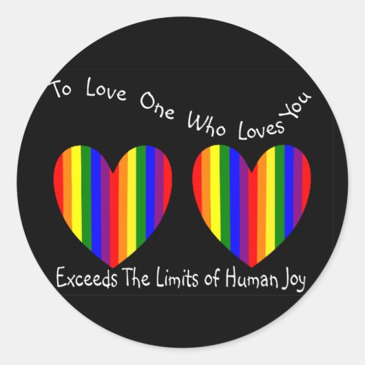 ゲイ/レズビアンバレンタインカードとギフト ラウンドシール (正面)