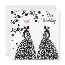 ゲイ&レズビアン結婚式招待状と2つの花嫁