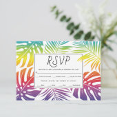 ゲイ、レズビアン葉レインボー紙吹雪結婚ズ 出欠カード (スタンド正面)