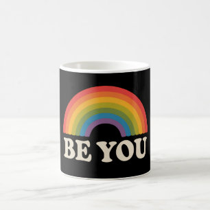 ゲイ レズビアン プライド LGBTQ アライ レインボー レトロ コーヒーマグカップ