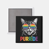 ゲイ レズビアン レインボー LGBTQ+ 支援 Pride にゃんこ マグネット (正面/裏面)