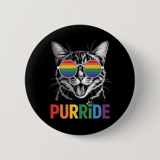 ゲイ レズビアン レインボー LGBTQ+ 支援 Pride にゃんこ 缶バッジ (正面)