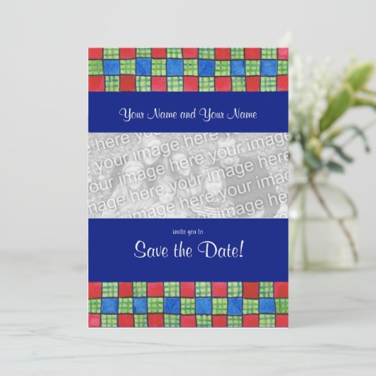 ゲイ/レズビアン'Save the Date'フォトカード招待状 セーブザデート (スタンド正面)