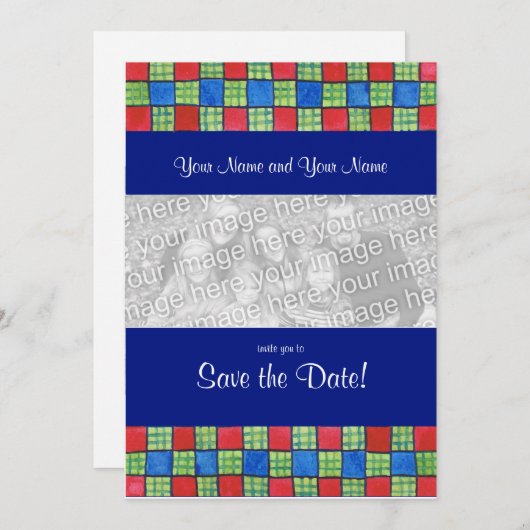 ゲイ/レズビアン'Save the Date'フォトカード招待状 セーブザデート (正面/裏面)