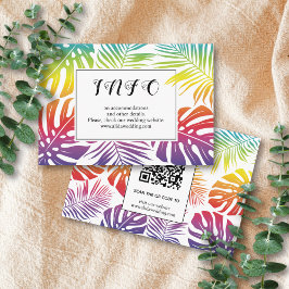 ゲイ、レズ結婚ビアンの虹の熱帯葉 エンクロージャーカード