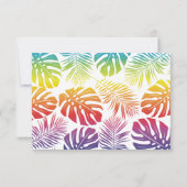 ゲイ、レズ結婚ビアンの虹の熱帯葉 出欠カード (裏面)