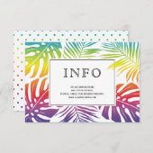 ゲイ、レズ結婚ビアンの虹葉水玉模様 エンクロージャーカード (正面/裏面)