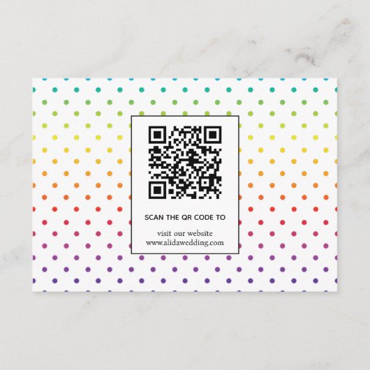 ゲイ、レズ結婚ビアンの虹葉水玉模様 エンクロージャーカード (裏面)