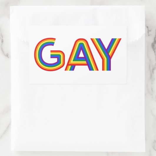 ゲイ 長方形シール (バッグ)