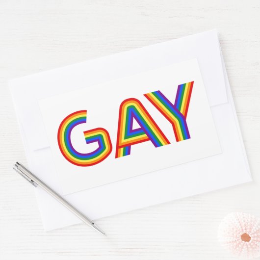 ゲイ 長方形シール (封筒)