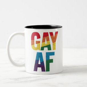 ゲイ AF LGBT プライド ゲイ ギフト Pride Month ツートーンマグカップ