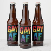ゲイ AF LGBT プライド ゲイ ギフト Pride Month ビールラベル (ボトル)
