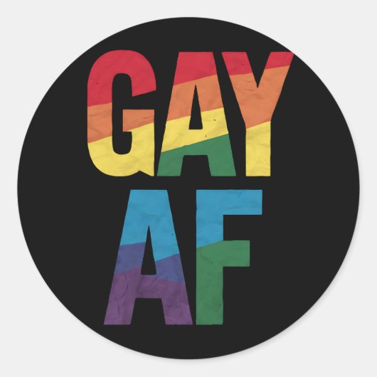 ゲイ AF LGBT プライド ゲイ ギフト Pride Month ラウンドシール (正面)