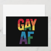 ゲイ AF LGBT プライド ゲイ ギフト Pride Month 招待状 (正面/裏面)