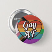 ゲイ AF Pride LGBTQ+ 缶バッジ (正面&裏面)