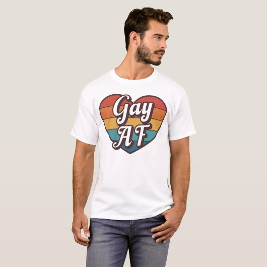 ゲイ AF Pride LGBTQ+ Tシャツ (正面フル)