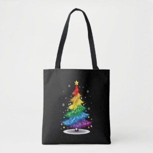 ゲイ LGBT プライド レインボー クリスマスツリー メリークリスマス トートバッグ