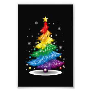 ゲイ LGBT プライド レインボー クリスマスツリー メリークリスマス フォトプリント           