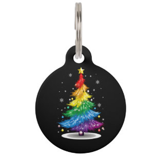 ゲイ LGBT プライド レインボー クリスマスツリー メリークリスマス ペット ネームタグ