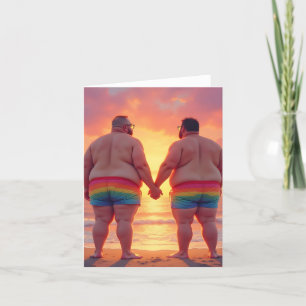 ゲイ LGBTQ ビーチデー 虹色 愛は愛 サンキューカード
