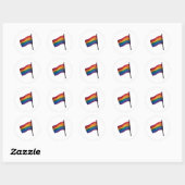 ゲイ LGBTQ レインボーフラッグ ラウンドシール (シート)