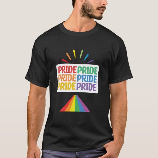 ゲイ LGBTQ レインボープライド Tシャツ (正面)