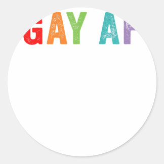 ゲイAFレインボー同性愛者ゲイプライド引用文ことわざミームL ラウンドシール