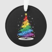 ゲイLGBTプライドレインボークリスマスツリーメリークリスマス オーナメント (正面)